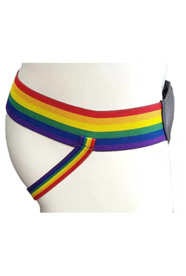 Jockstrap with Pride Stripes - Leather