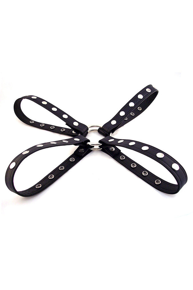 Leather Bondage Torso Harness with Snap Buttons