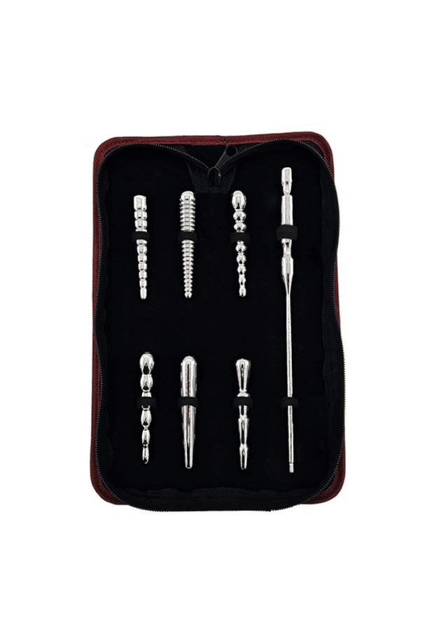Set of 6 Urethral Plugs with Handle - Steel