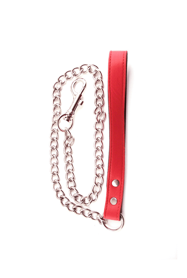 Leather Leash with Chain