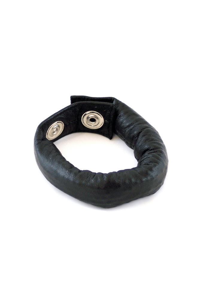Adjustable Weighted Cock Ring - Leather