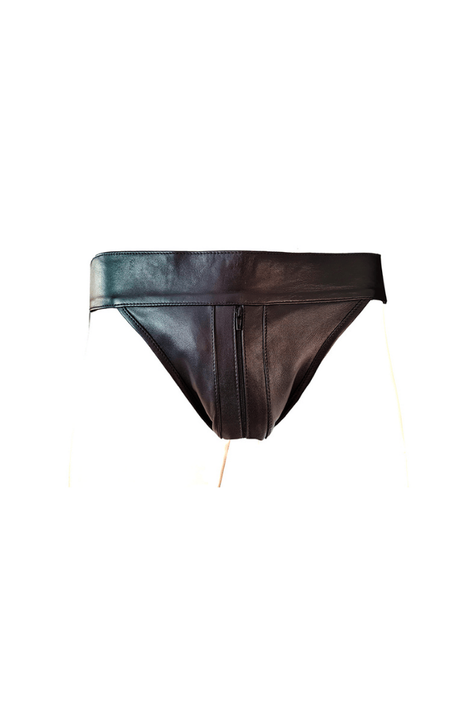 Jockstrap with Zip Opening - Leather