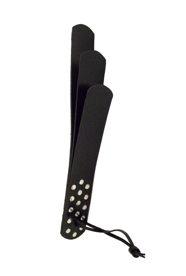 Triple Strap BDSM Paddle - Leather