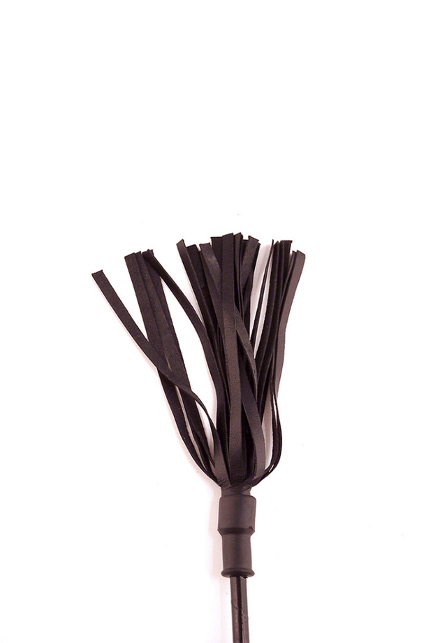 Riding crop with round wooden handle - Leather