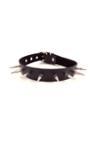 Leather Spiked Collar - ROUGE