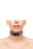 Leather Spiked Collar - ROUGE