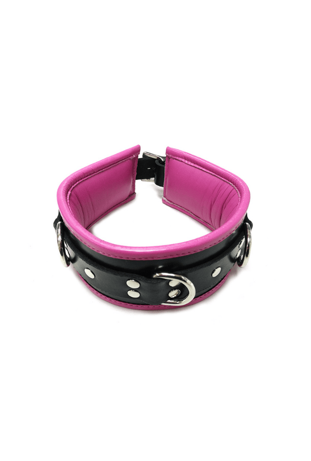 Padded 3-Ring Submission Collar - Leather