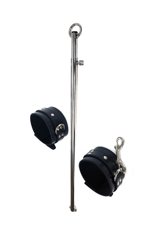 Adjustable Steel Spreader Bar – Detachable Leather Handcuffs