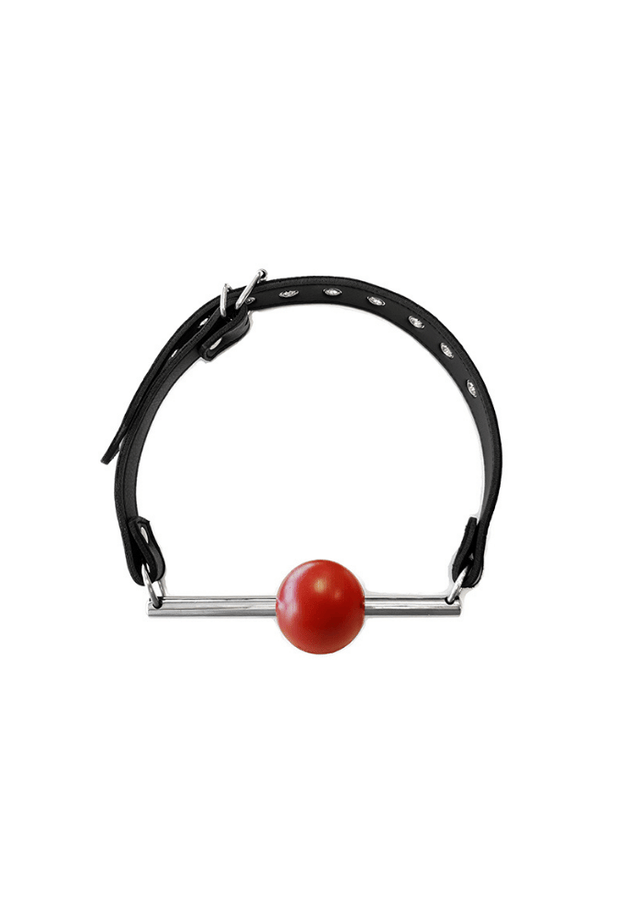 Leather Ball Gag with Steel Rod & Removable Ball