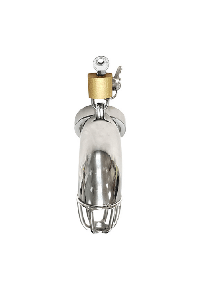 Full Chastity Cage with Padlock - Steel