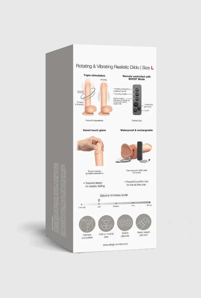 Remote Control Rotating & Vibrating Dildo - Realistic