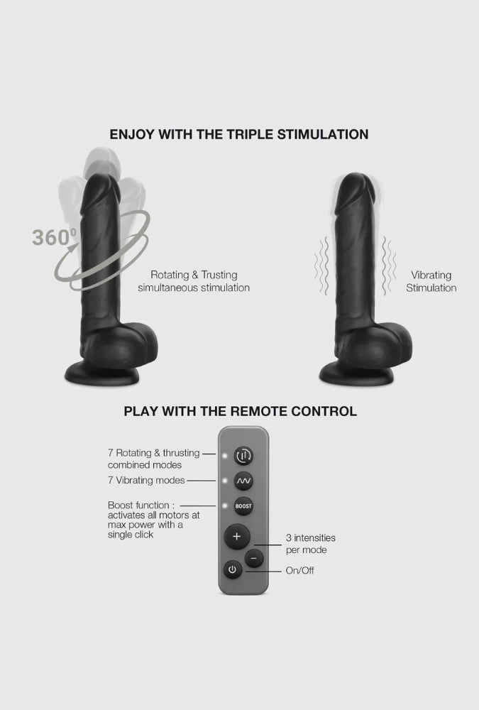 Remote Control Rotating & Vibrating Dildo - Realistic