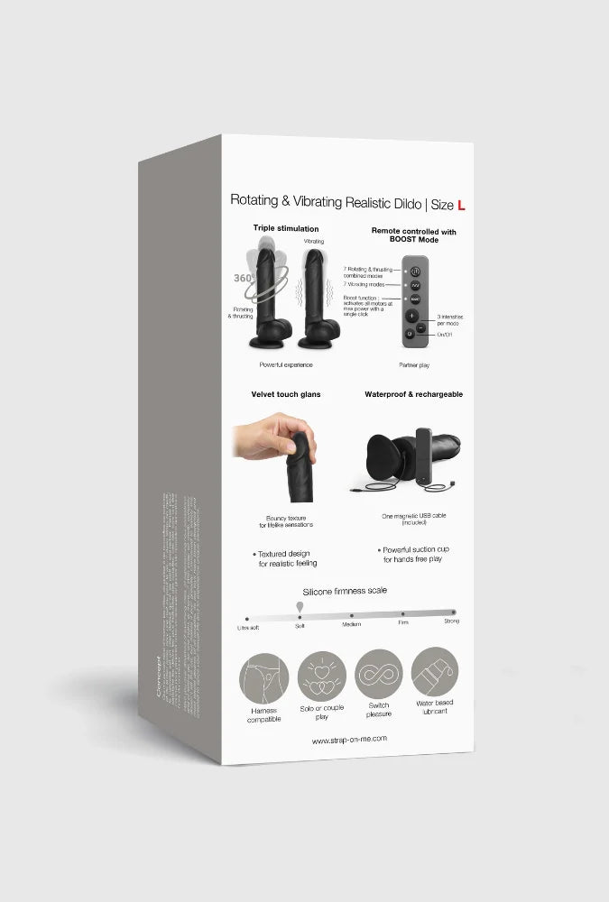 Remote Control Rotating & Vibrating Dildo - Realistic