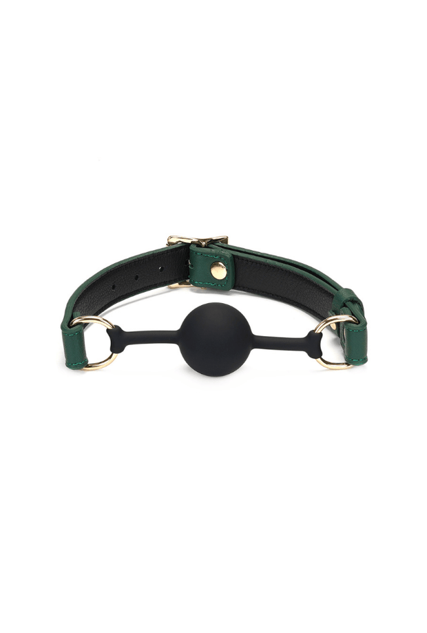 Mossy Chic Ball Gag - Green Leather