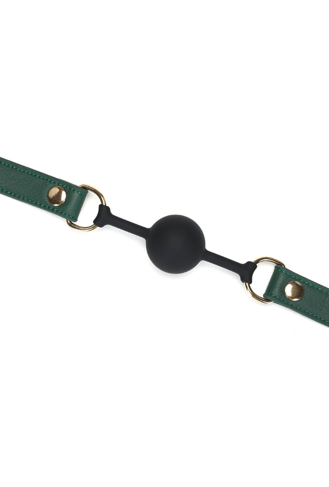 Mossy Chic Ball Gag - Green Leather
