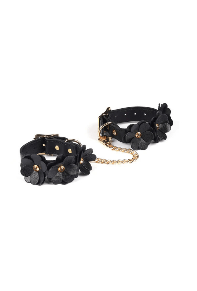 Leather Wrist Cuffs - Flower Rhythm