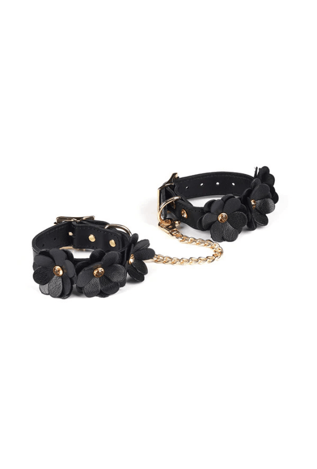 Leather Wrist Cuffs - Flower Rhythm