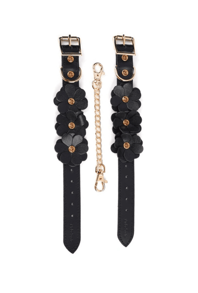 Leather Wrist Cuffs - Flower Rhythm