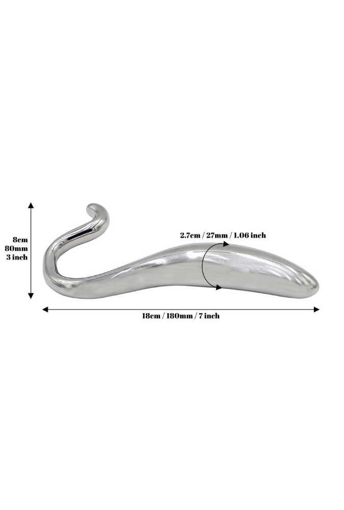 Hollow Curved Dildo – Steel