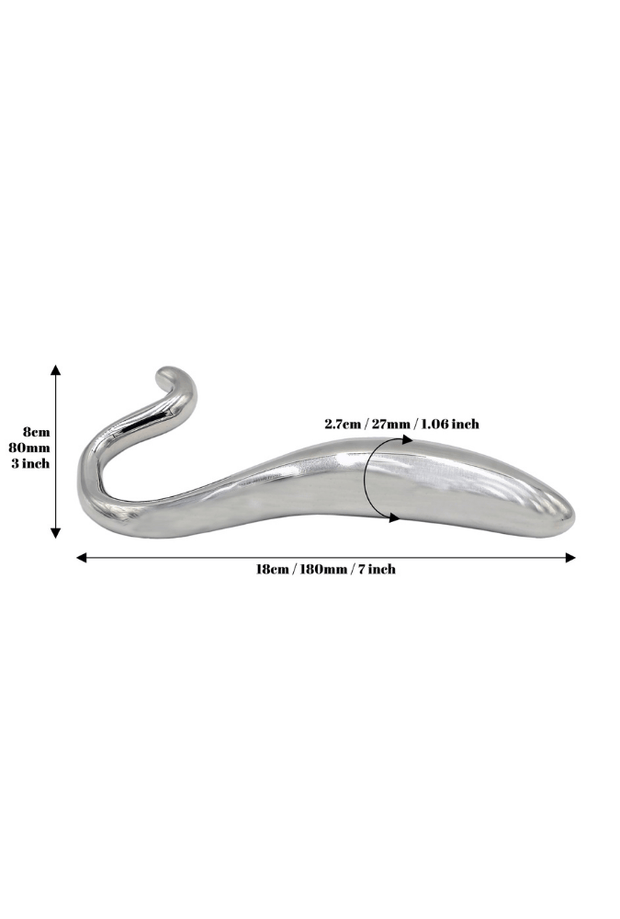 Hollow Curved Dildo – Steel